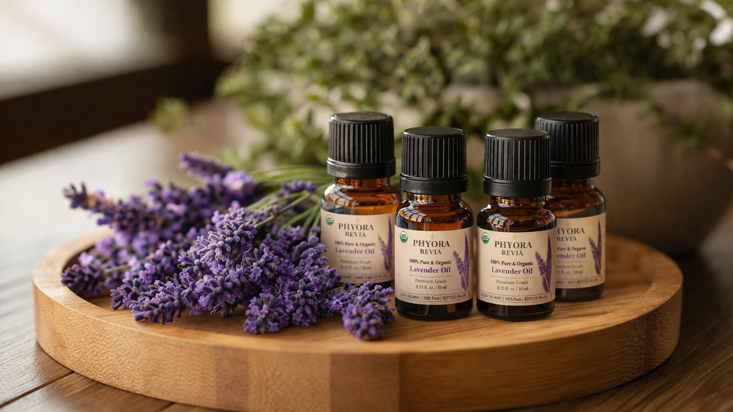 Lavender aromatherapy oil for stress relief and diffuser use